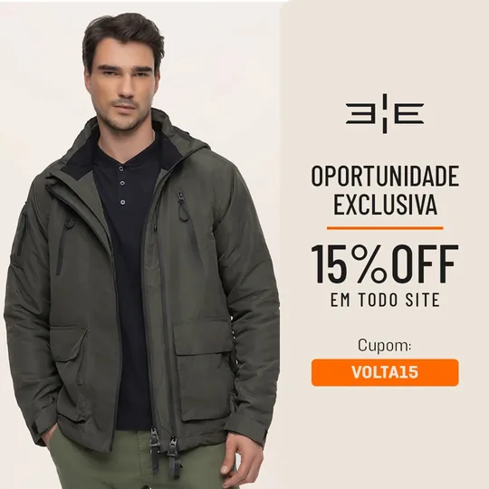 Moldura 15% OFF da Hangar33 aplicada à jaqueta com capuz